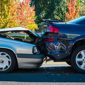 Auto accident involving two cars